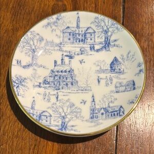 Colonial Williamsburg Blue and White Porcelain Plate
